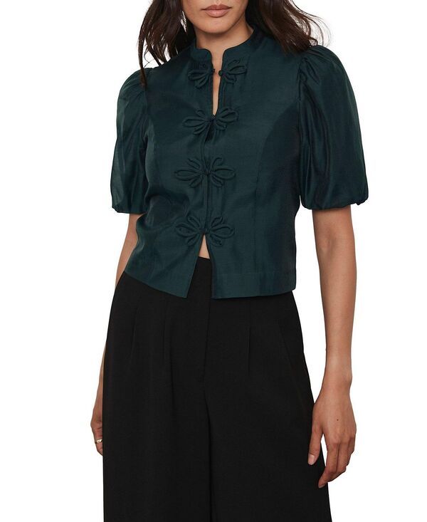 ミルトンベルベット レディース トップス シャツ Mint Velvet Womens Military Trim Top Green グリーン