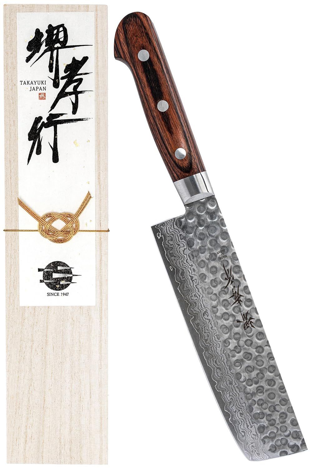 堺孝行 【プロの料理人が愛用する包丁ブランド】ダマスカス 菜切り 包丁 160mm V金10号 vg10 日本製 青木刃物製作所 （型番：mn16003） [菜切包丁 160mm] 20,604円