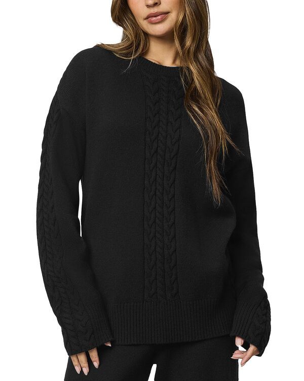 スプレンディット レディース アウター ニット・セーター クルーネック Splendid Jet Set Crewneck Sweater Black ブラック