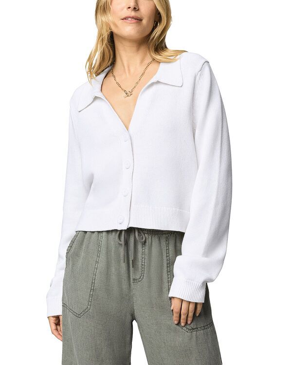 スプレンディット レディース アウター ニット・セーター ポロシャツ Splendid Nicolette Polo Sweater White ホワイト