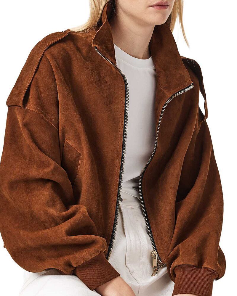 オールセインツ レディース アウター ジャケット・ブルゾン スエード ALLSAINTS Lowden Suede Jacket Cognac Brown ブラウン