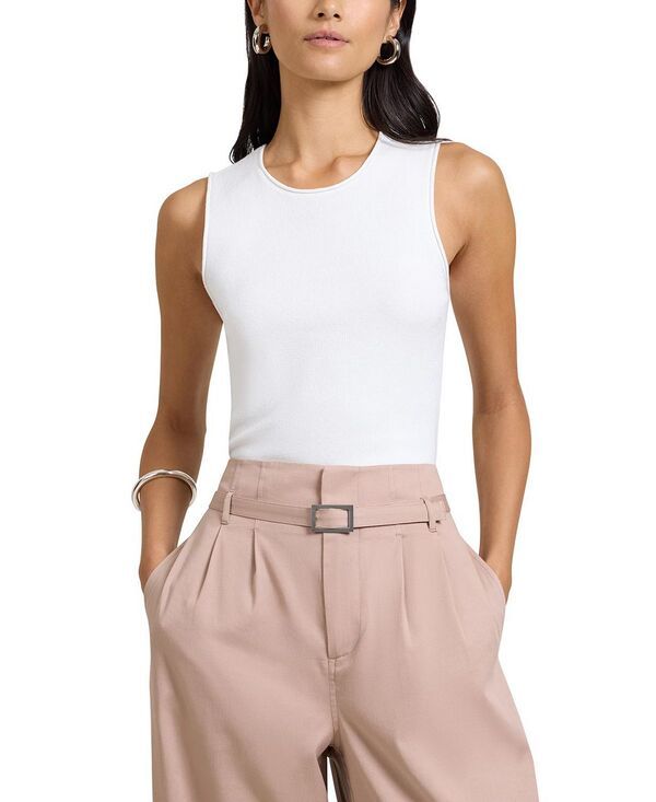 オニア レディース トップス タンクトップ Onia Fitted Micro Rib Tank White ホワイト