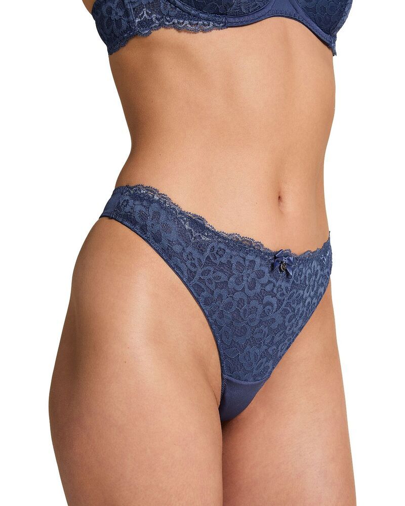 フンクミュラー レディース アンダーウェア パンツ Hunkemller Marine Thong Blue Indigo インディゴ
