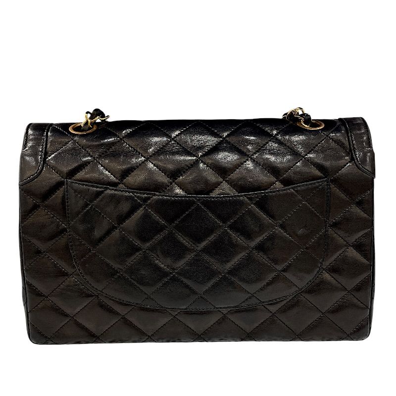 シャネル CHANEL パリ限定 フラップバッグ 2番台 ブラック ゴールド