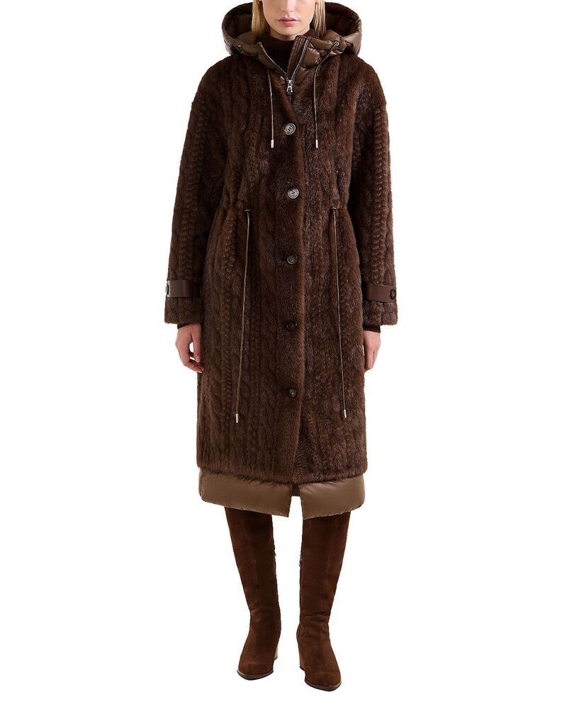 ルドサック レディース アウター ジャケット・ブルゾン Rudsak Oriana Faux Fur Jacket with Puffer Hood Mocha モカ