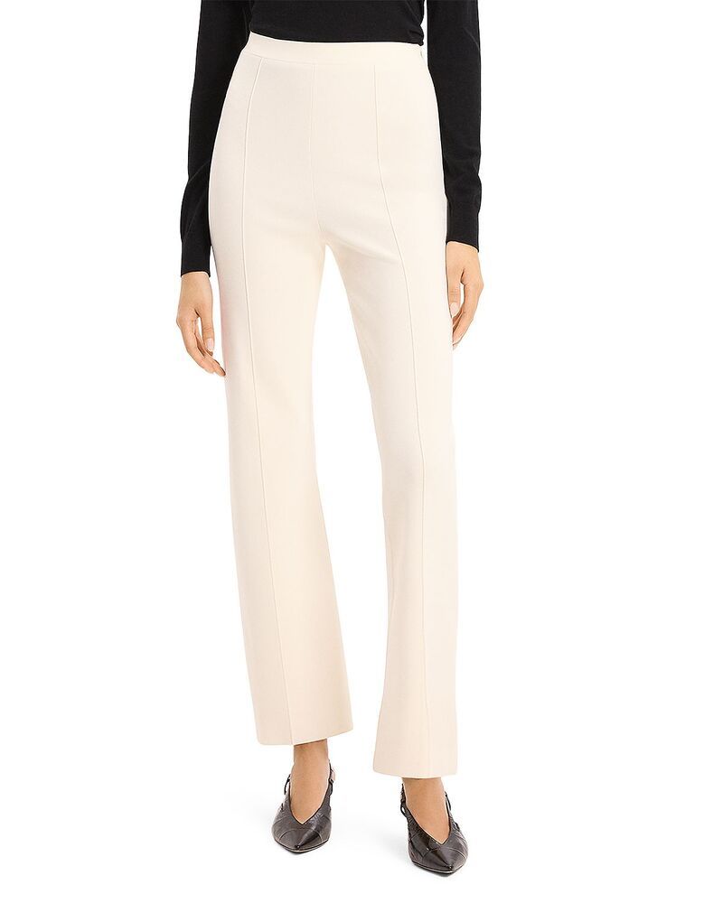 セオリー レディース ボトムス カジュアルパンツ クレープ Theory Kick Flare Compact Crepe Pants Ivory アイボリー