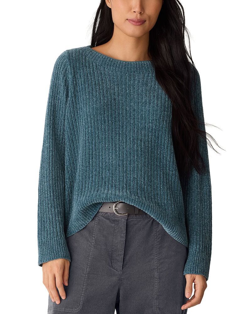 エイリーンフィッシャー レディース アウター ニット・セーター Eileen Fisher Chenille Blend Square Armhole Sweater Sea Spray