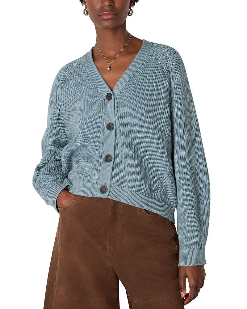 ホイッスルズ レディース アウター ニット・セーター Vネック カーディガン Whistles V Neck Cardigan Blue ブルー