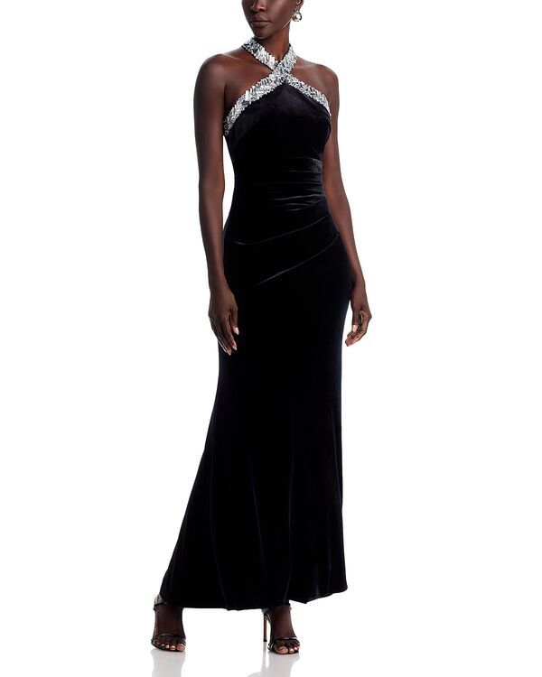 エリザジェイ レディース アンダーウェア ナイトウェア ホルター Eliza J Embellished Halter Gown Black ブラック