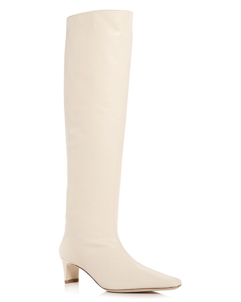 スタウド レディース シューズ ブーツ・レインブーツ トール STAUD Womens Wally Tall Boots Cream Leather クリーム