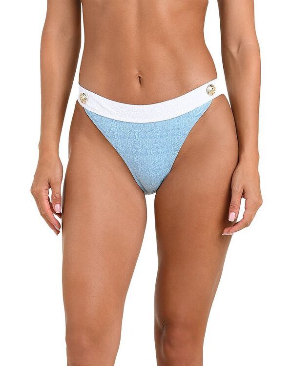 ラジャンス レディース 水着 ボトムスのみ カラーブロック LAGENCE Jean Colorblocked Chic Bikini Bottom Powder Blue ブルー