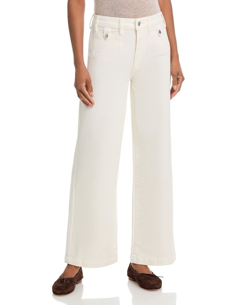 ペイジ レディース ボトムス デニムパンツ ワイドレッグ ジーンズ PAIGE Anessa Rounded Pocket High Rise Wide Leg Jeans in Tonal Ecru Tonal Ecru エクリュ