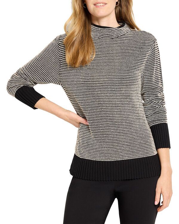 ニックプラスゾーイ レディース アウター ニット・セーター スタンドネック NICZOE Funnel Neck Pixel Knit Sweater Black Multi ブラック