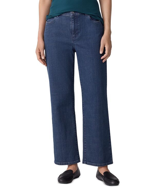 エイリーンフィッシャー レディース ボトムス デニムパンツ アンクル ジーンズ Eileen Fisher High Rise Straight Ankle Jeans Medium Indigo インディゴ