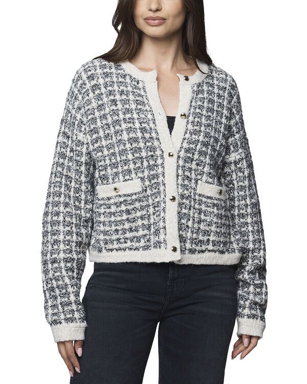 スプレンディット レディース アウター カーディガン セーター Splendid Lisettexture Cardigan Sweater Black Plaid ブラック