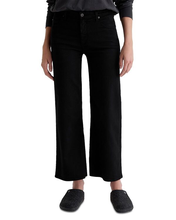 エージー レディース ボトムス デニムパンツ ワイドレッグ クロップド ジーンズ AG Saige Mid Rise Wide Leg Cropped Jeans in Super Black ブラック
