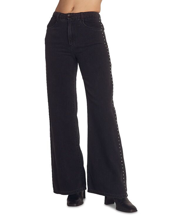 ベラダール レディース ボトムス デニムパンツ ワイドレッグ ジーンズ Bella Dahl Anya Studded High Rise Wide Leg Jeans in Moon Shadow Moon Shadow