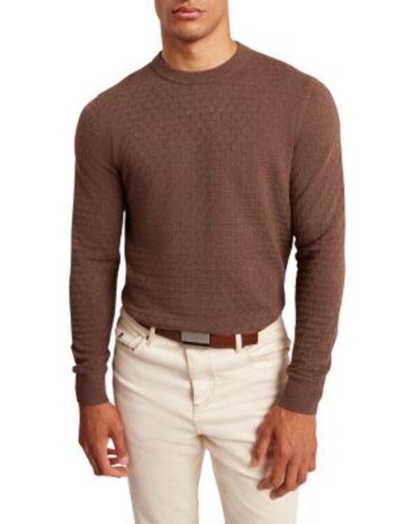 テッドベーカー メンズ アウター ニット・セーター クルーネック Ted Baker Sainsy Crewneck Sweater Brown ブラウン
