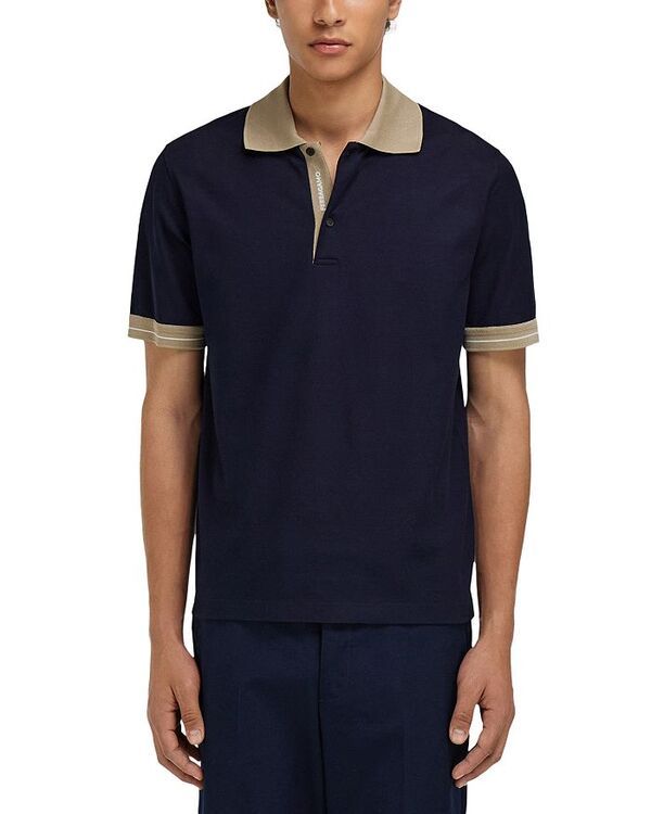 フェラガモ レディース トップス ポロシャツ カラーブロック FERRAGAMO Colorblocked Polo Shirt New Navy ネイビー