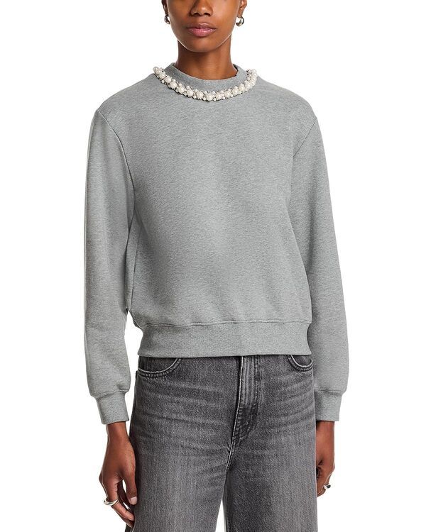 ジェネレーションラブ レディース アウター パーカー・スウェット シャツ 刺繍 Generation Love Jill Embroidered Sweatshirt Heather Grey グレー