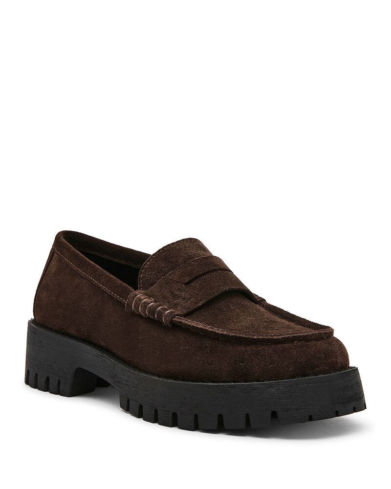 スティーブ マデン レディース シューズ パンプス ローファー STEVE MADDEN Womens Langsten Loafer Flats Brown Suede ブラウン