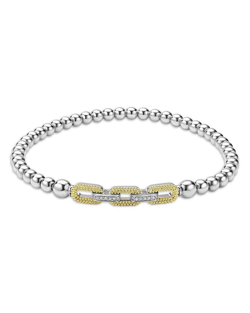 ラゴス レディース アクセサリー ブレスレット・バングル・アンクレット LAGOS 18K Yellow Gold Sterling Silver Caviar Lux Diamond Beaded Stretch Bracelet Exclusive Sil