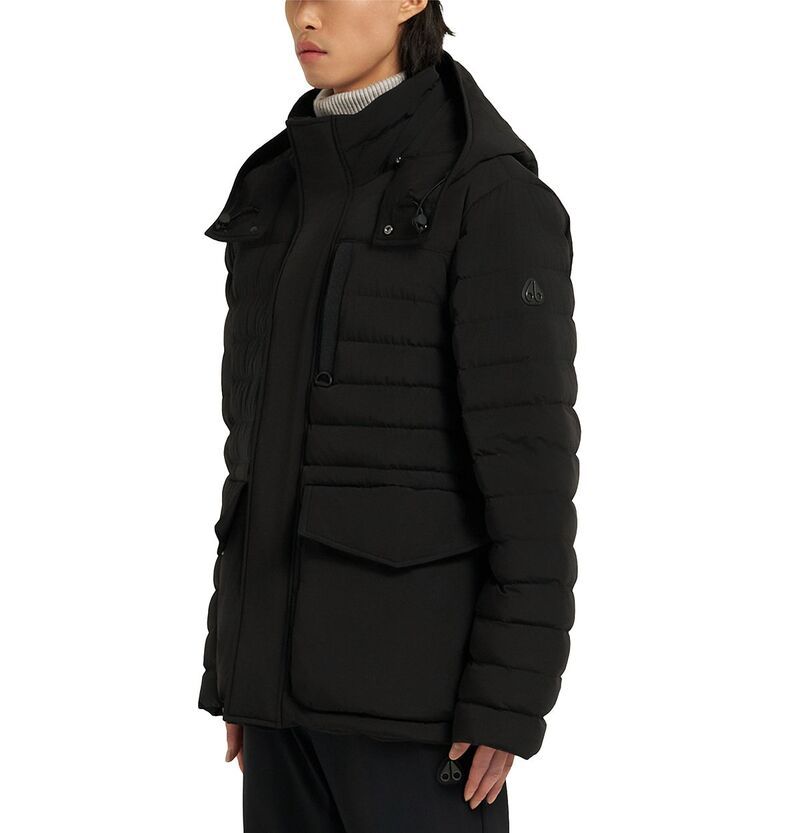ムースナックル メンズ アウター ジャケット・ブルゾン ダウン Moose Knuckles Greystone 3Q Down Jacket Black ブラック
