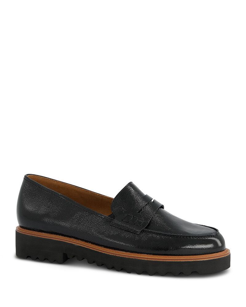 ポール・グリーン レディース シューズ スリッポン・ローファー Paul Green Womens Carmel Penny Loafers Back Crinkled Patent