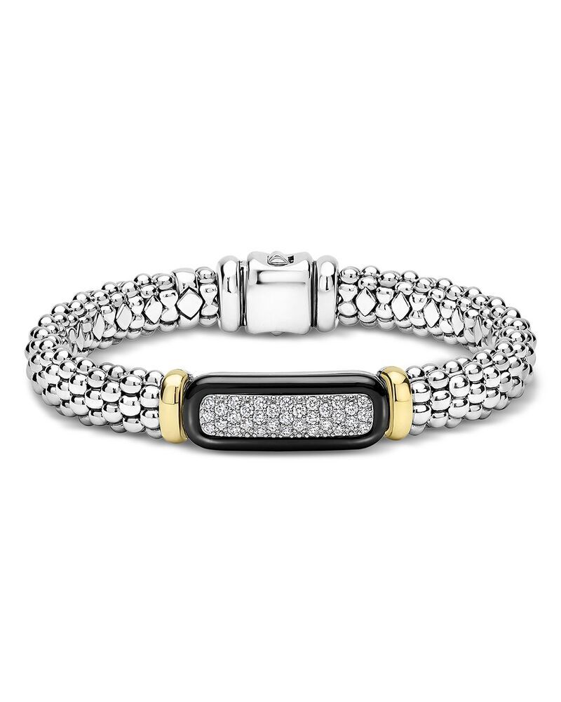 ラゴス レディース アクセサリー ブレスレット・バングル・アンクレット LAGOS 18K Yellow Gold Sterling Silver Black Caviar Diamond Black Ceramicluster Bracelet Silver