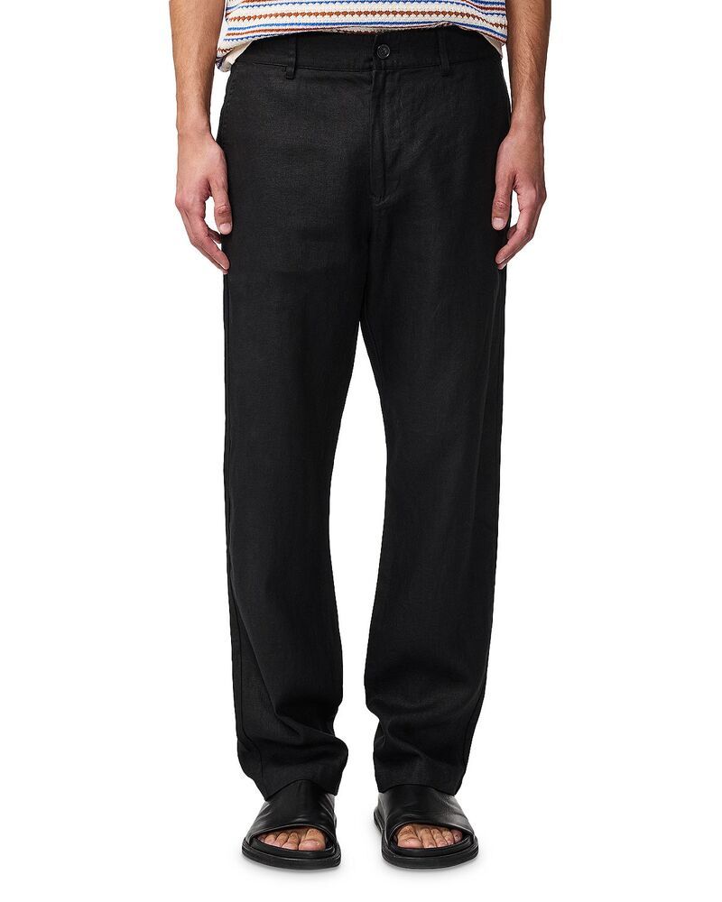 NN07 メンズ ボトムス カジュアルパンツ リラックスフィット リネン NN07 Aden 1454 Relaxed Fit Linen Pants Black ブラック
