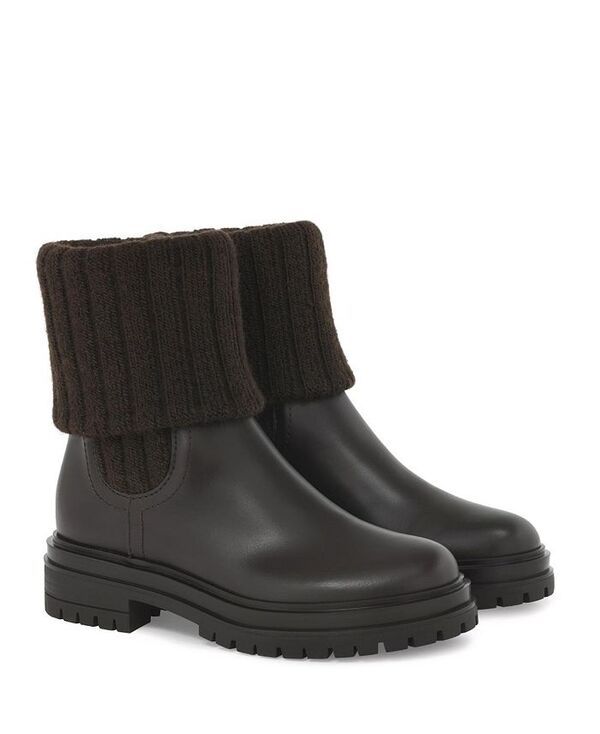 ジャンヴィト ロッシ レディース シューズ ブーツ・レインブーツ Gianvito Rossi Womens Tenney Booties Black Leather and Fabric ブラック