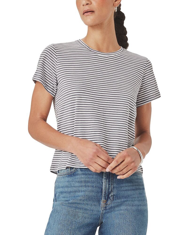 スプレンディット レディース トップス Tシャツ Splendid Louisa Stripe Tee InkWhite ホワイト