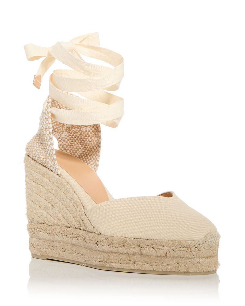 カスタ ニエール レディース シューズ サンダル Castaer Castaner Womens Chiara Espadrille Wedge Sandals Ivory アイボリー