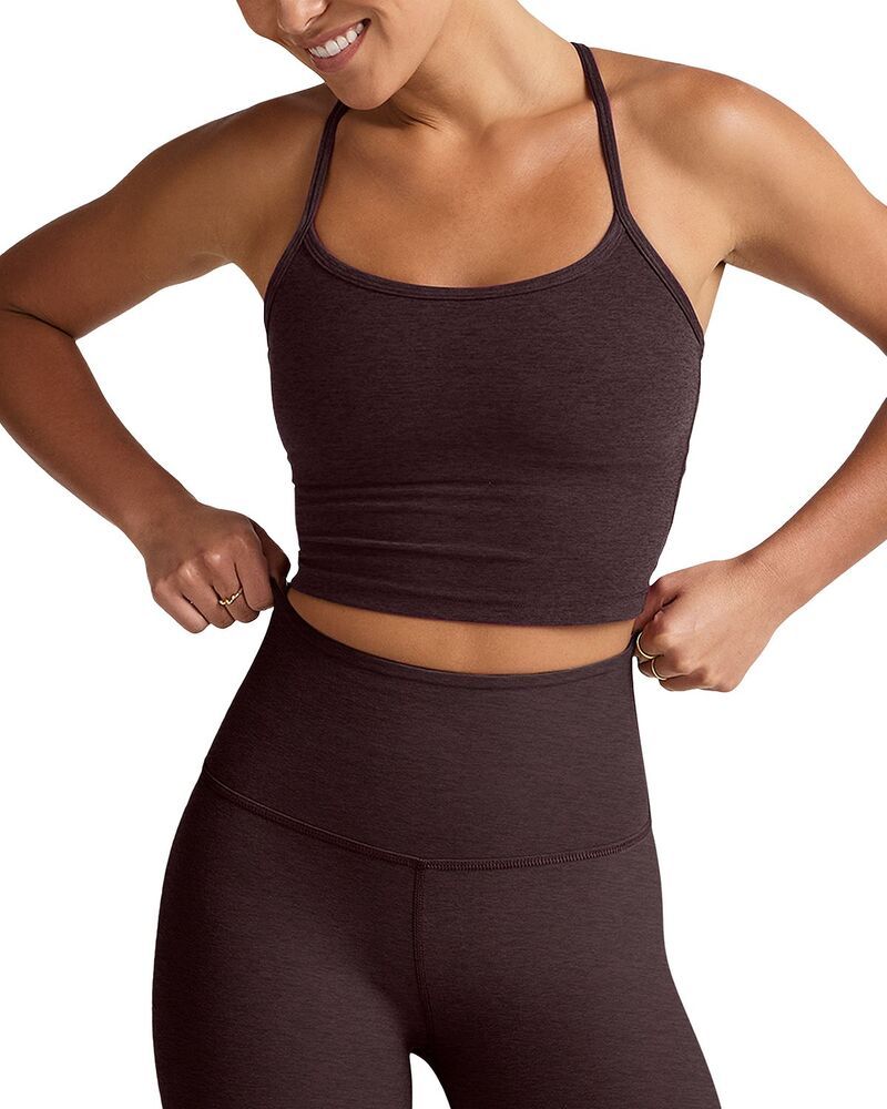 ビヨンドヨガ レディース トップス タンクトップ クロップド Beyond Yoga Spacedye Slim Racerback Cropped Tank Dark Chocolate チョコレート
