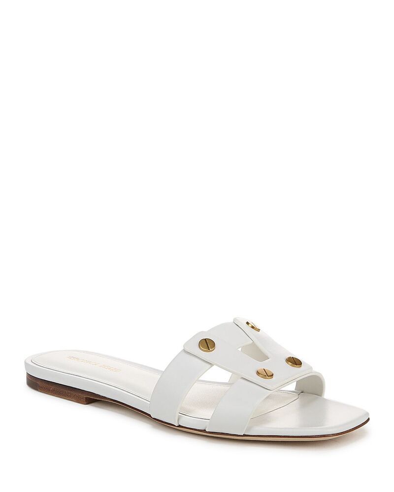 ヴェロニカ ベアード レディース シューズ サンダル レザー Veronica Beard Womens Via Leather Slide Sandals Coconut