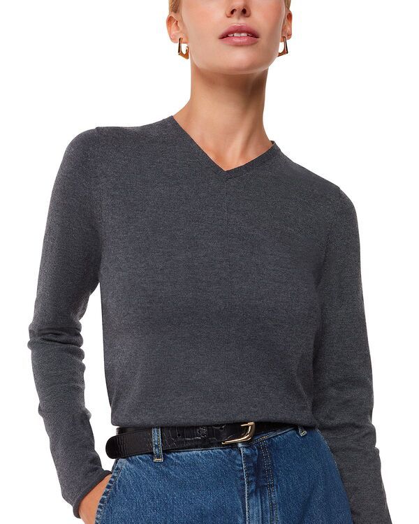 ホイッスルズ レディース アウター ニット・セーター Vネック Whistles Mila V Neck Sweater Dark Grey グレー
