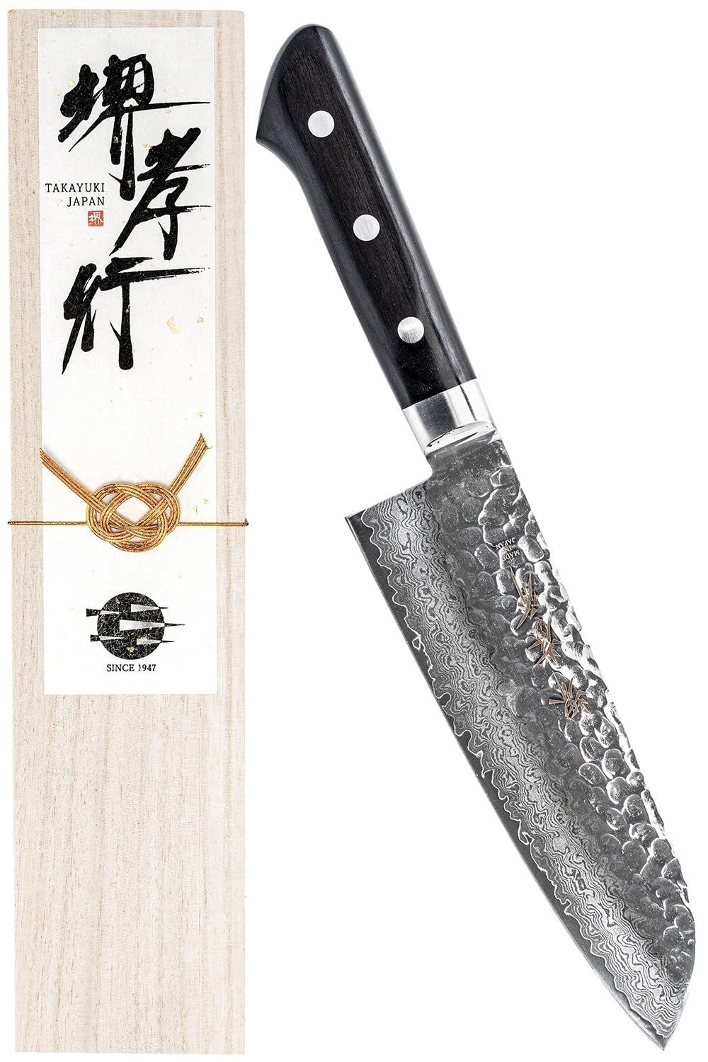 堺孝行 【プロの料理人が愛用！600年の伝統技術】 ダマスカス 33層槌目 三徳包丁 170mm 積層強化木 [日本製] ステンレス鋼 V金10号 vg10 万能包丁 青木刃物製作所 （型番i17005) [三徳包丁 170mm]