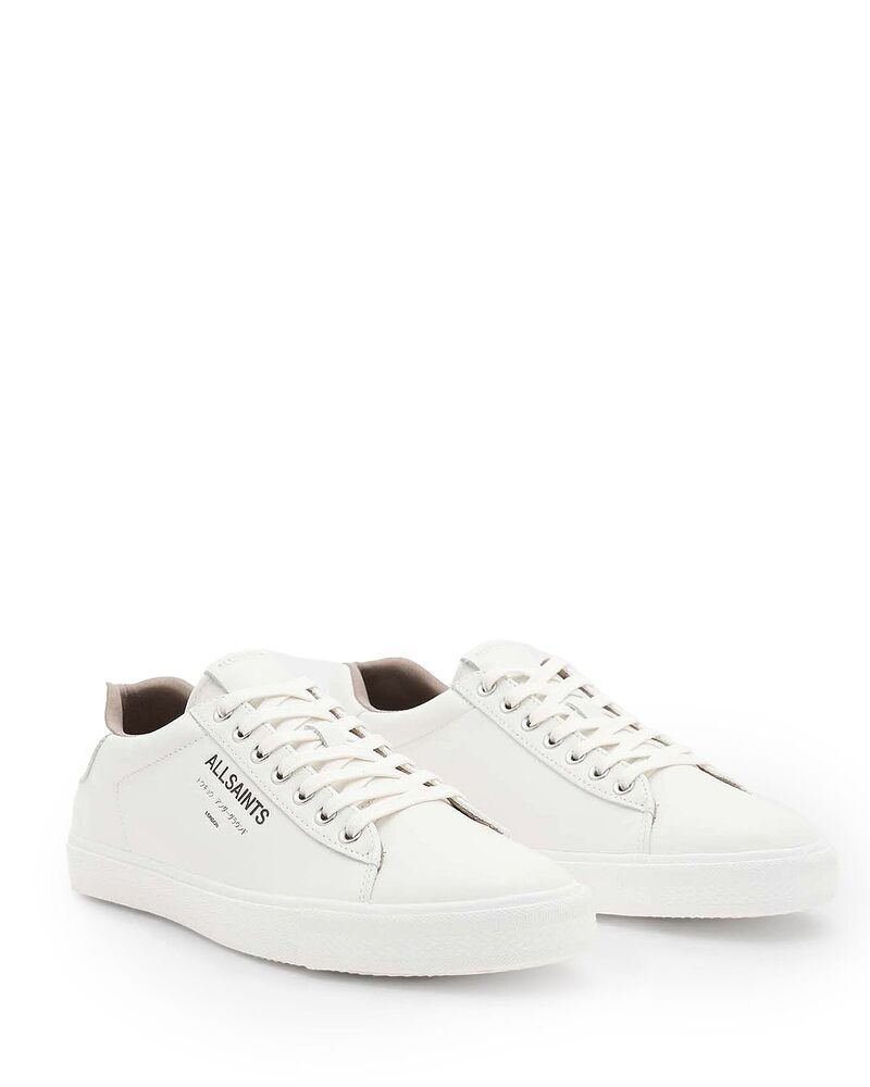 オールセインツ メンズ シューズ スニーカー レザー ALLSAINTS Mens Underground Leather Low Top Sneakers Triple White ホワイト