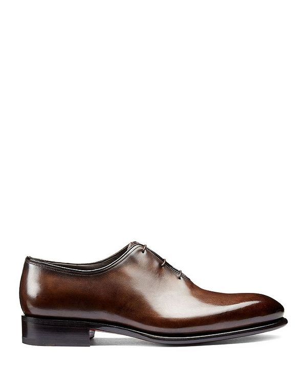 サントーニ メンズ シューズ ドレスシューズ ワンピース レース Santoni Mens Carter Wholecut Lace Up Dress Shoes Dark Brown ブラウン