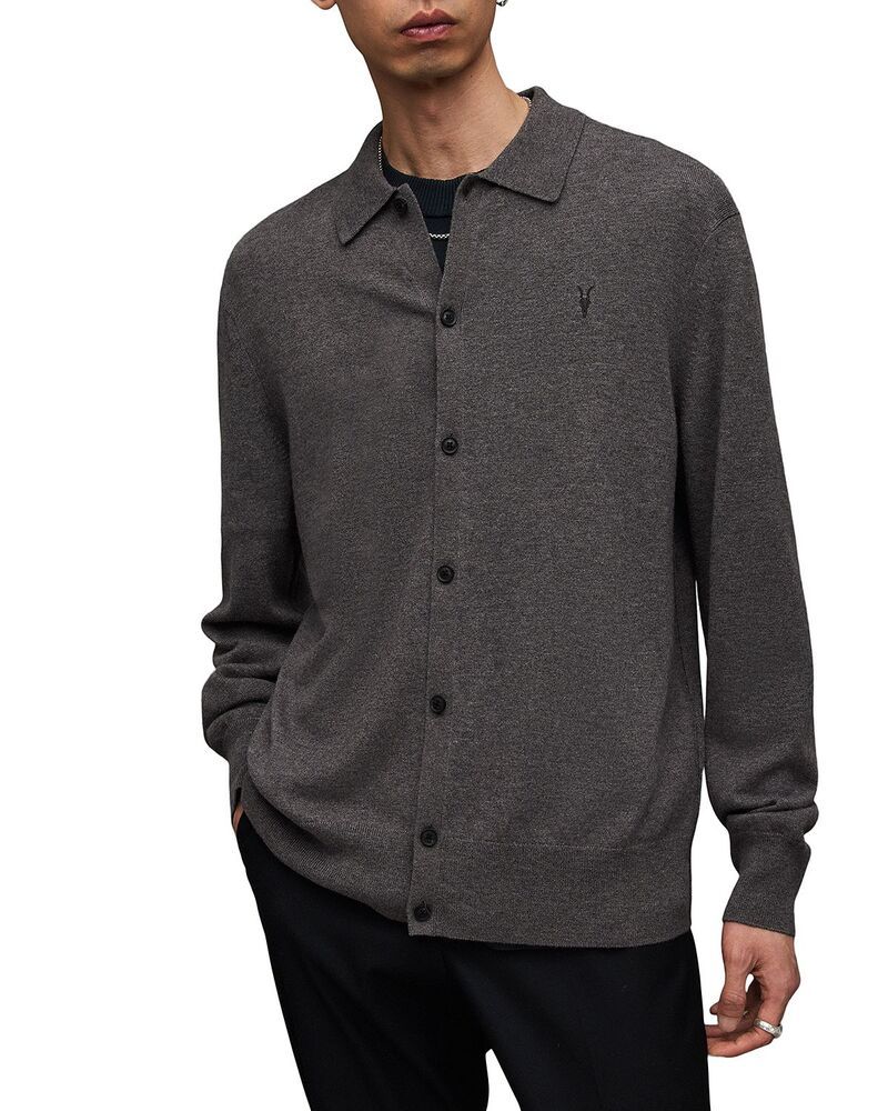 オールセインツ メンズ アウター ニット・セーター カーディガン ALLSAINTS Kilburn Cardigan Monument Grey グレー