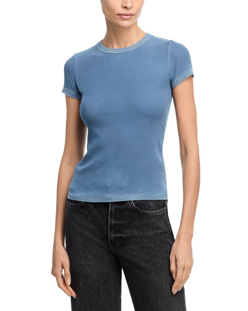 コットンシチズン レディース トップス Tシャツ リブ Cotton Citizen Verona Ribbed Tee Vintage Dove Blue ブルー