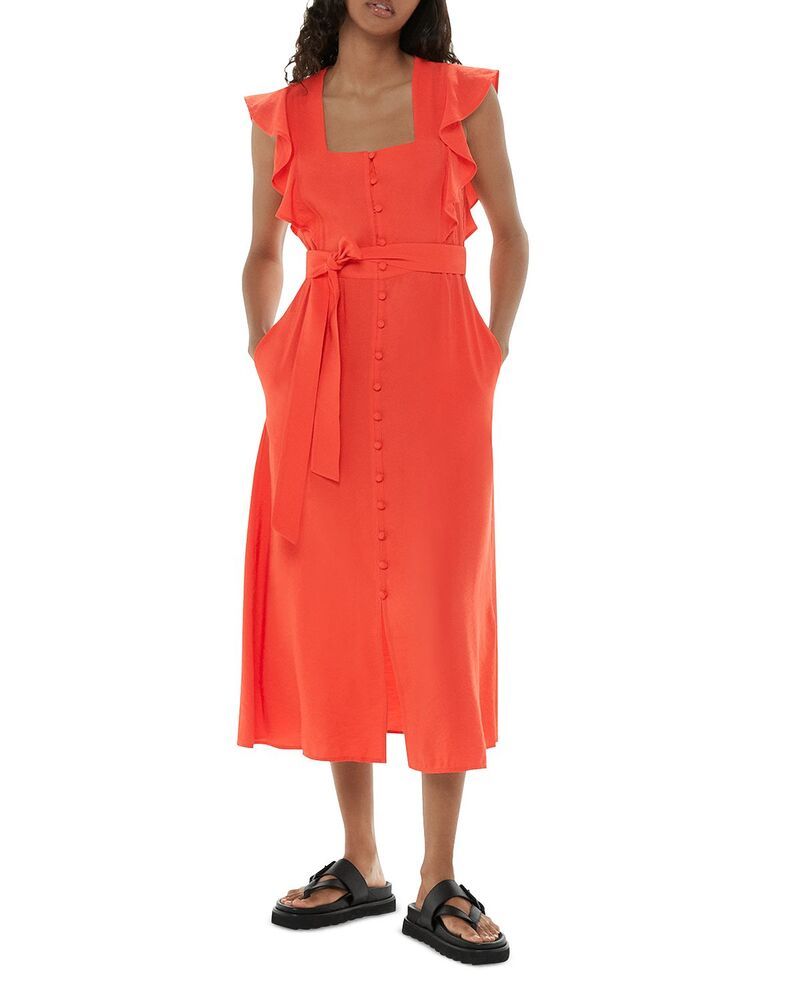 ホイッスルズ レディース トップス ワンピース ミディ Whistlesophie Belted Flutter Sleeve Midi Dress Red レッド