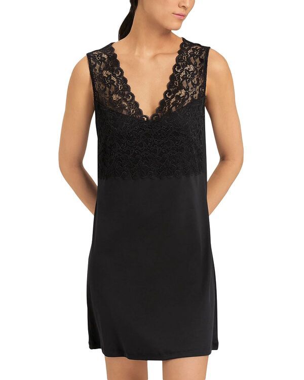 ハンロ レディース トップス タンクトップ レース Hanro Moments Lace Tank Gown Black ブラック
