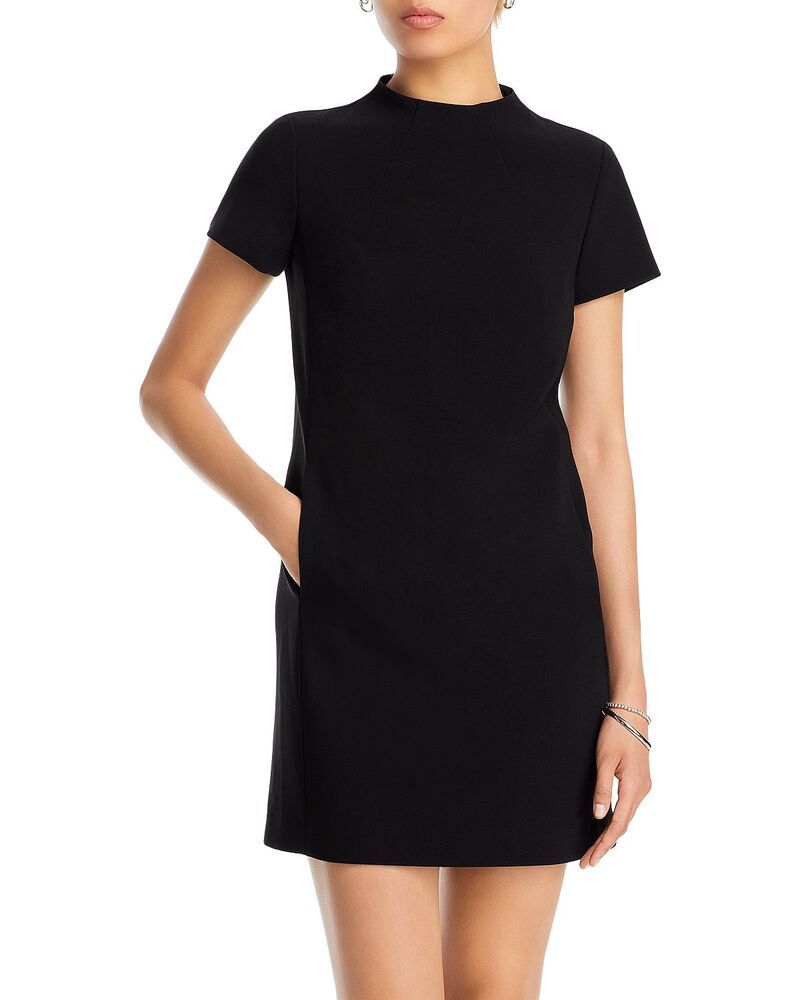 セオリー レディース トップス ワンピース クレープ ミニ Theory Jasneah Admiral Crepe Mini Dress Exclusive Black ブラック