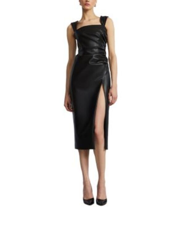 ビーシービージーマックスアズリア レディース トップス ワンピース レザー BCBGMAXAZRIA Leather Dress With Slit Black ブラック 55,990円