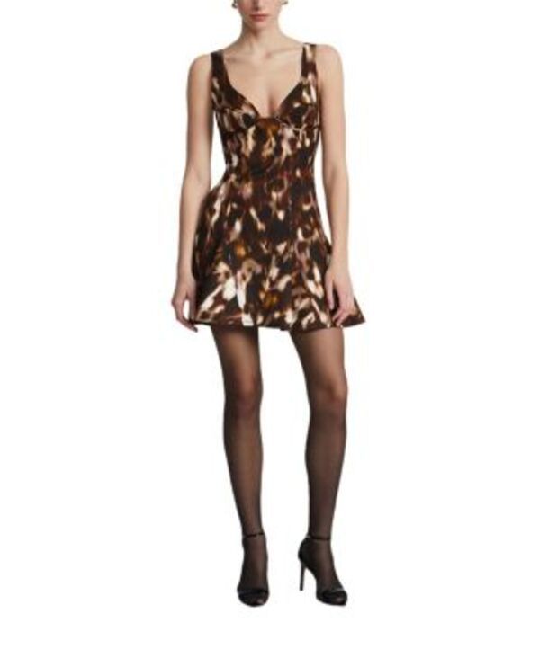 ビーシービージーマックスアズリア レディース トップス ワンピース プリント BCBGMAXAZRIA Printed Godet Dress Leopardesert Palm Print アニマル