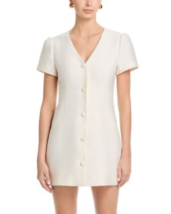 フレンチコネクション レディース トップス ワンピース Vネック ミニ FRENCH CONNECTION Structured Taffeta V Neck Short Sleeve Mini Dress Parchment 22,176円