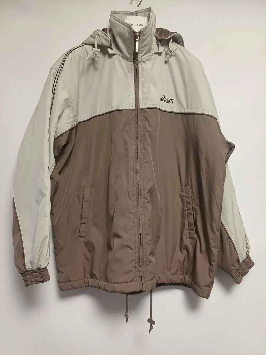 レア/90s ASICS アカイブ キルティング ライニング ツートン オールドスクール ジャケット