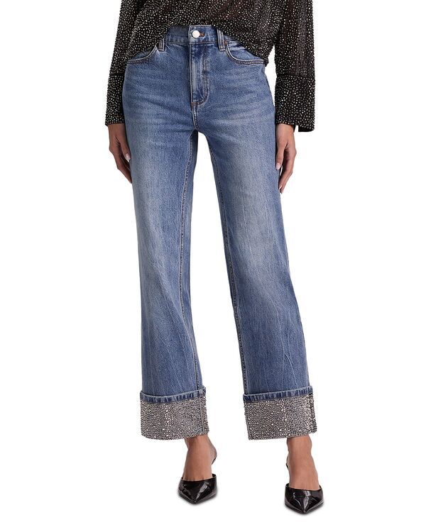 アリスアンドオリビア レディース ボトムス デニムパンツ ジーンズ Alice and Olivia High Rise Straight Jeans in Brooklyn Blue ブルー