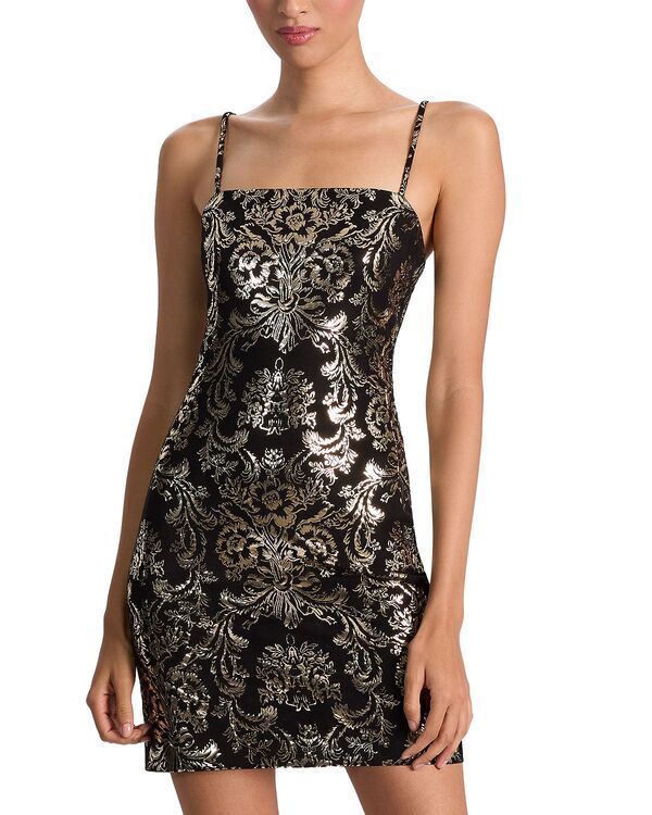 アリスアンドオリビア レディース トップス ワンピース ミニ トール Alice and Olivia Fifi Metallic Brocade Mini Dress Mnlt Rco B メタリック